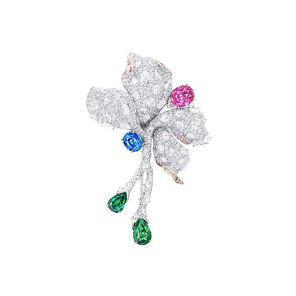 Emilio Jewelry Multi Color Flower Brooch