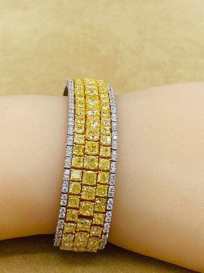 Emilio Jewelry Natural 47 Carat Yellow Diamond Bracelet