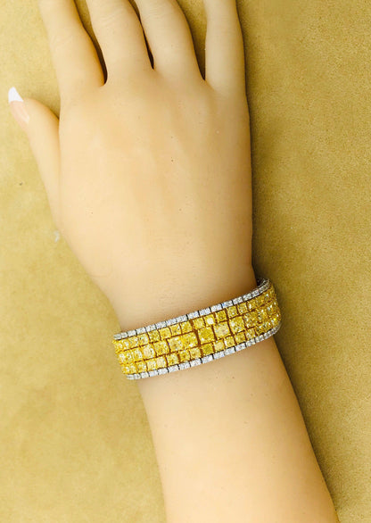 Emilio Jewelry Natural 47 Carat Yellow Diamond Bracelet