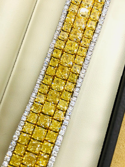 Emilio Jewelry Natural 47 Carat Yellow Diamond Bracelet