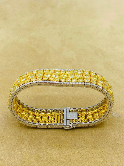 Emilio Jewelry Natural 47 Carat Yellow Diamond Bracelet