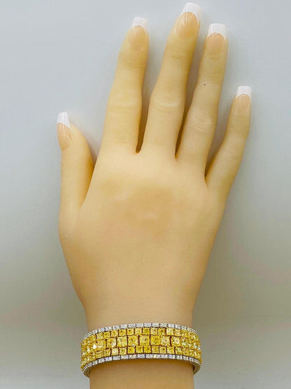 Emilio Jewelry Natural 47 Carat Yellow Diamond Bracelet