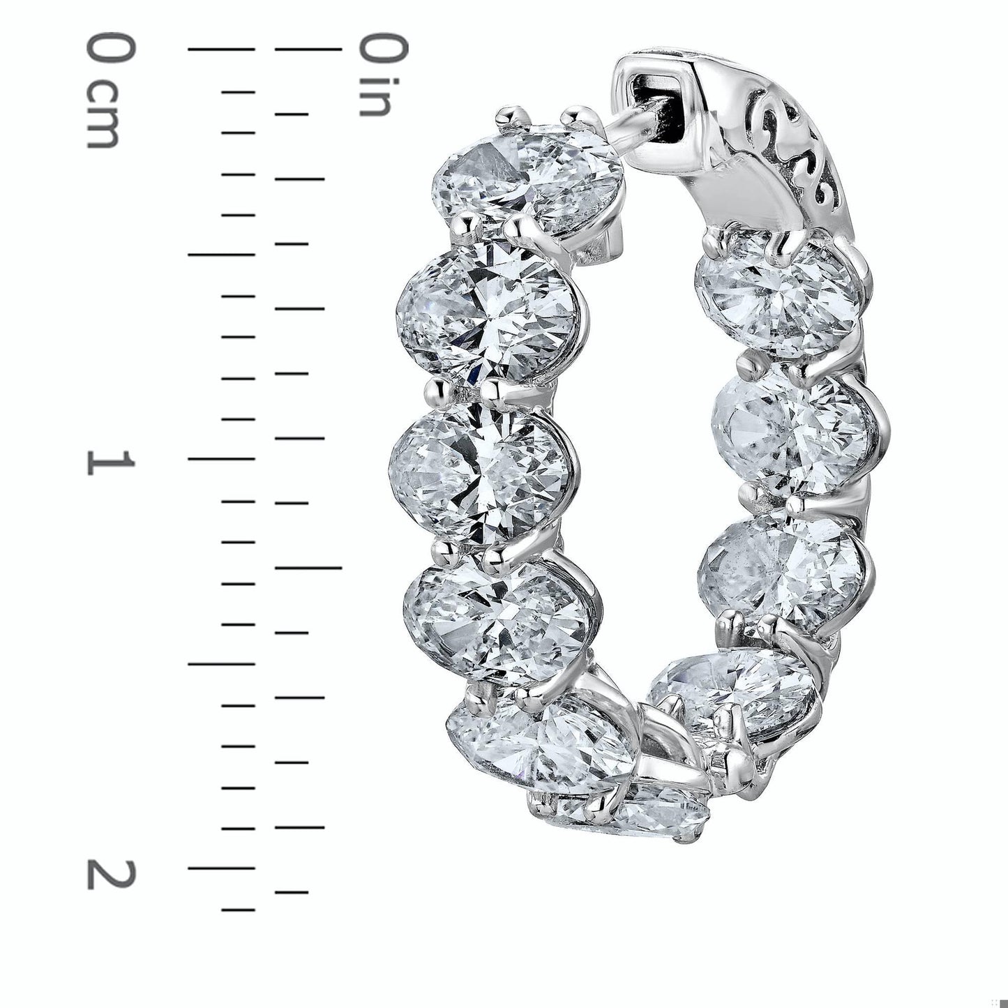 Emilio Jewelry Oval Diamond Oval Shaped Diamond Hoops