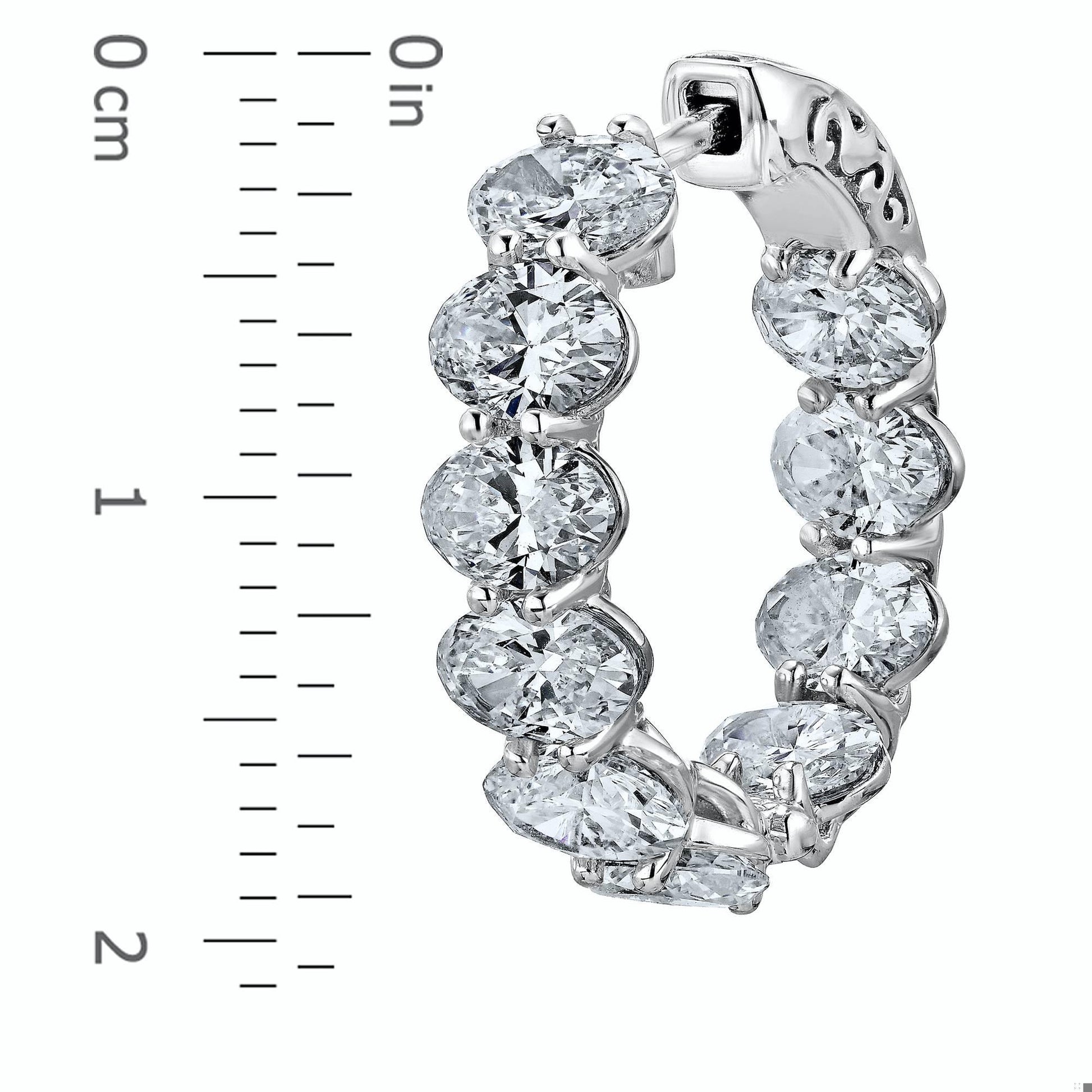 Emilio Jewelry Oval Diamond Oval Shaped Diamond Hoops