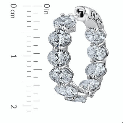 Emilio Jewelry Oval Diamond Oval Shaped Diamond Hoops