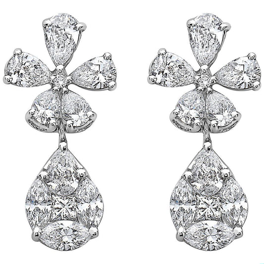 Emilio Jewelry Petite Flower and Teardrop Dangle Earring