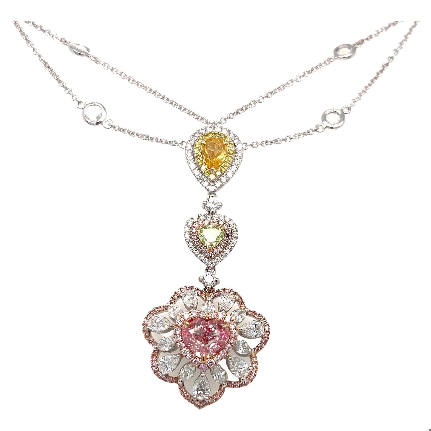 Emilio Jewelry Pink Diamond Heart Necklace