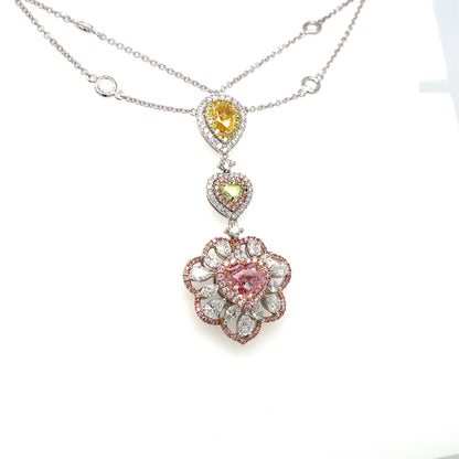 Emilio Jewelry Pink Diamond Heart Necklace