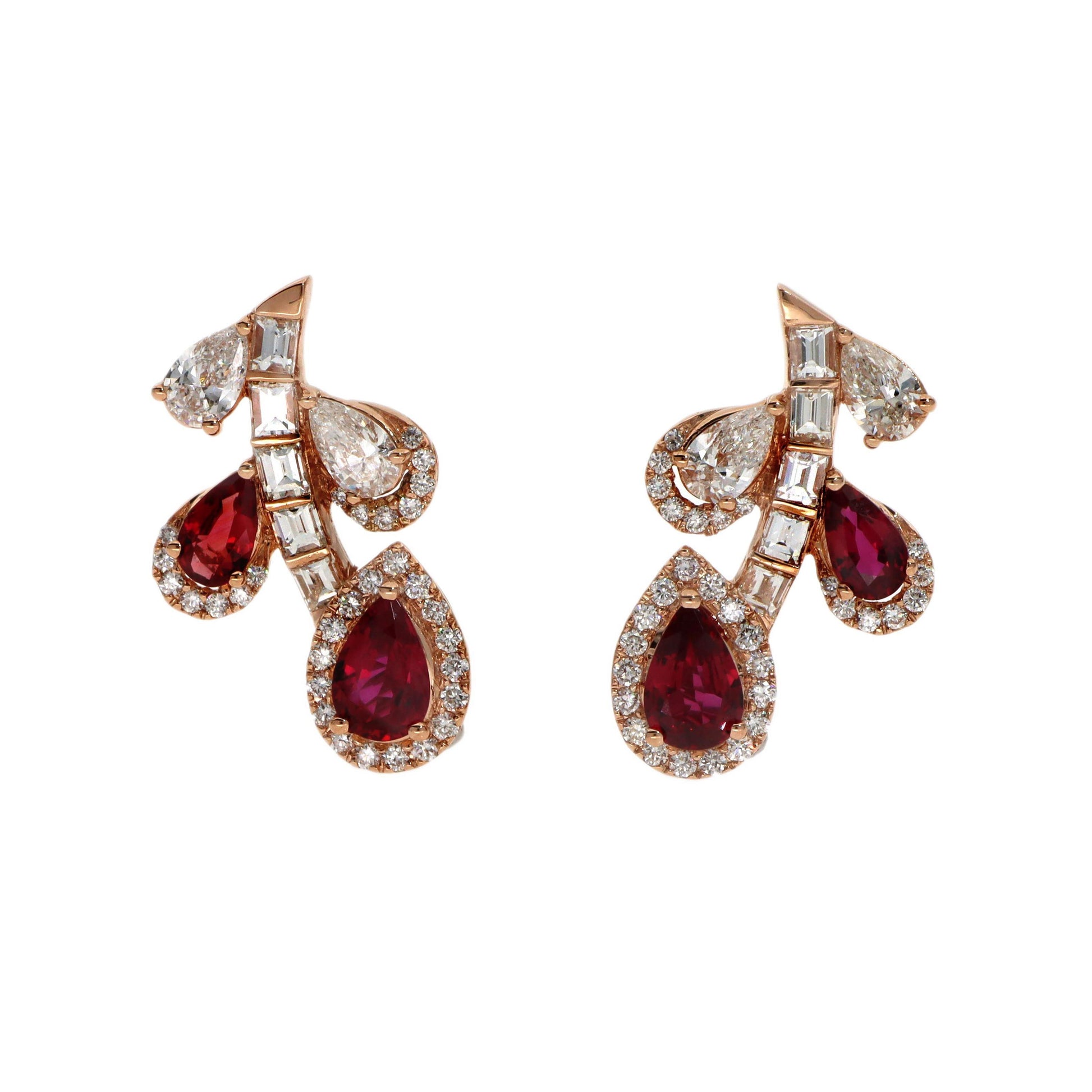 Emilio Jewelry Ruby Pear Stud Earrings