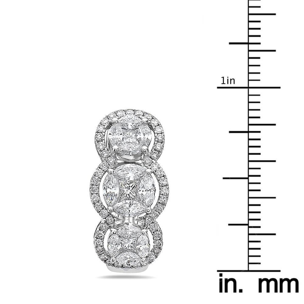 Emilio Jewelry Special 3.21 Carat Fancy Cut Diamond Huggie Earrings