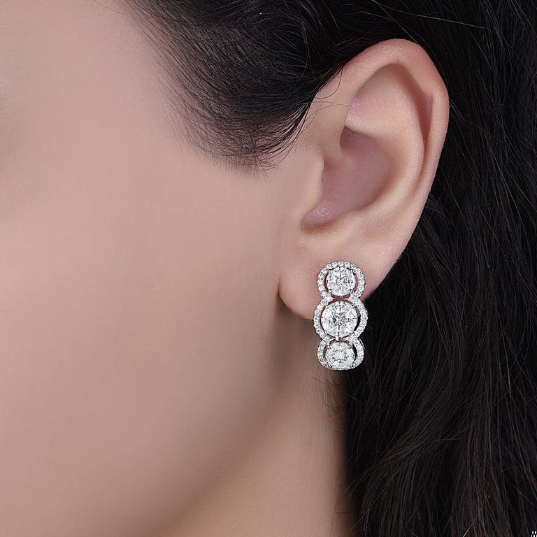 Emilio Jewelry Special 3.21 Carat Fancy Cut Diamond Huggie Earrings