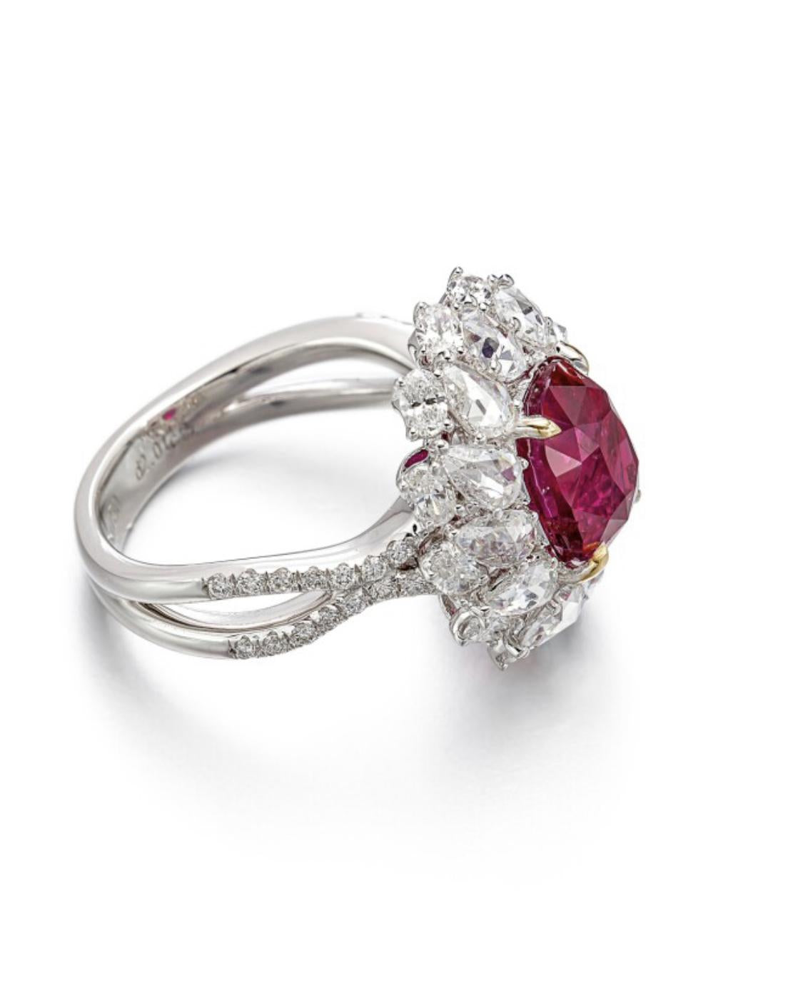 Emilio Jewelry Certified 6.00 Carat No Heat Vivid Red Ruby Ring