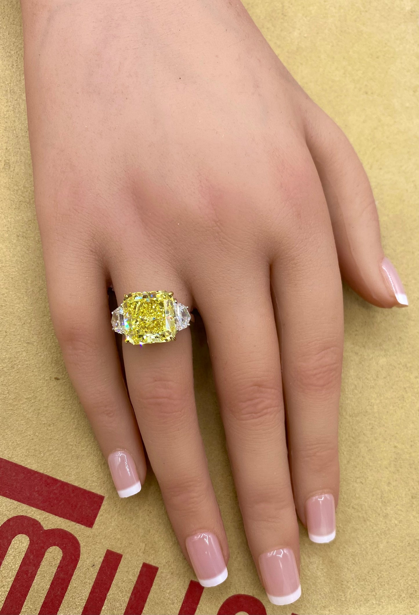 Emilio Jewelry Gia Certified 11.00 Carat Vivid Yellow Diamond Ring