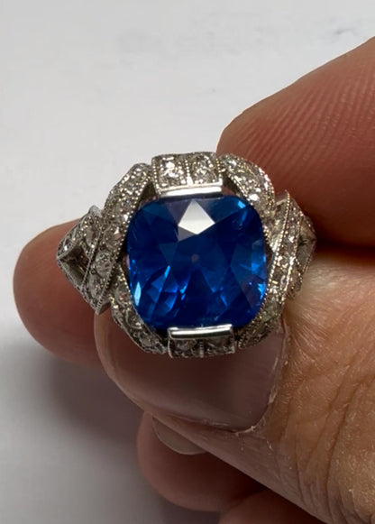 Emilio Jewelry AGL Certified Kashmir Sapphire Ring