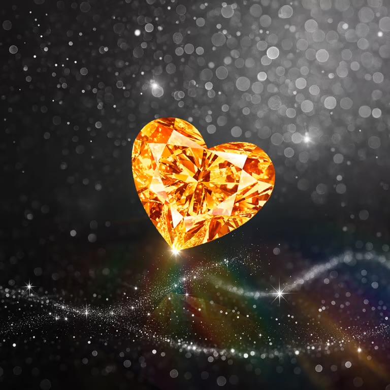 Emilio Jewelry Argyle & Gia Certified Vivid Heart Shape Orange Diamond