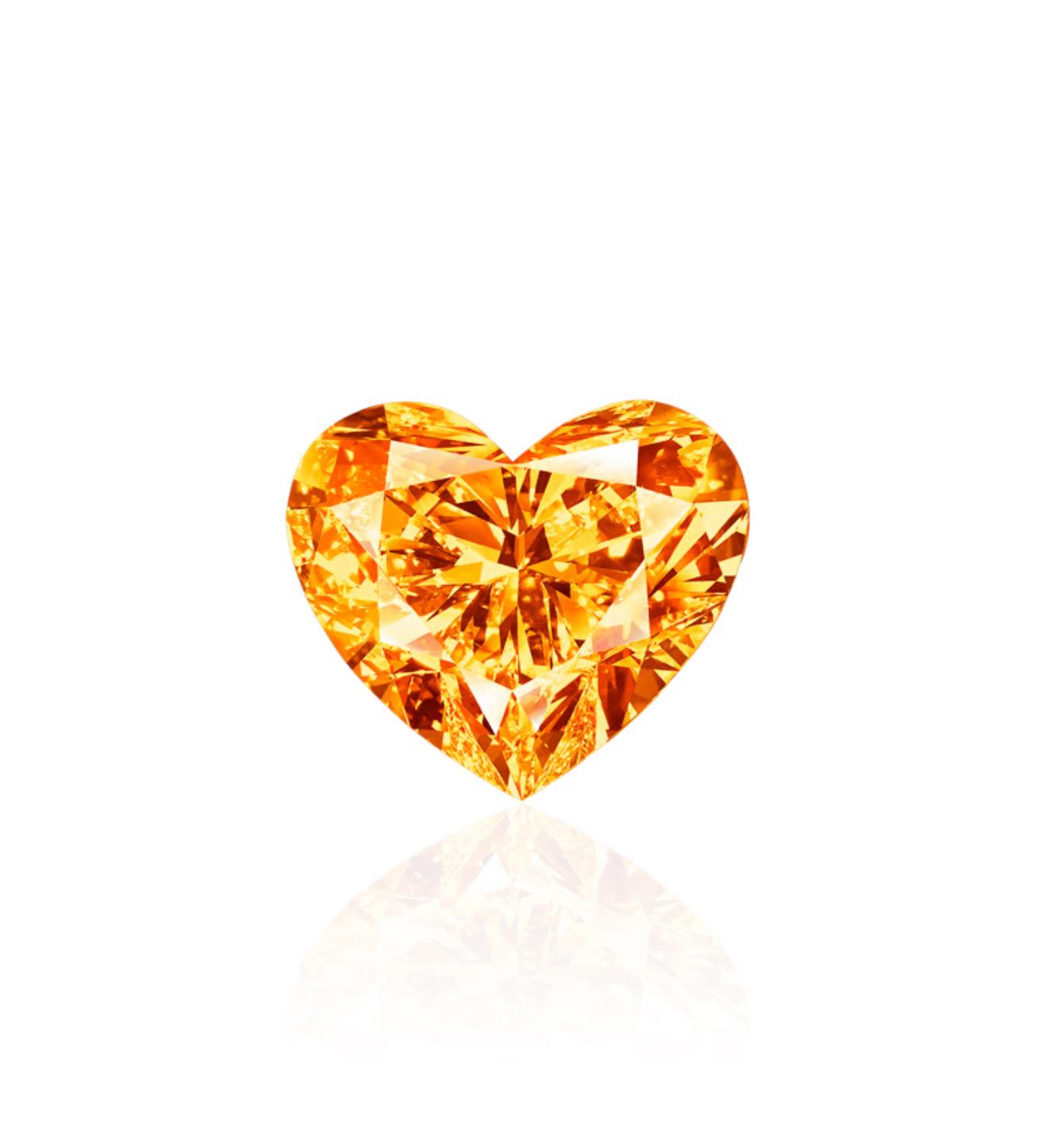 Emilio Jewelry Argyle & Gia Certified Vivid Heart Shape Orange Diamond