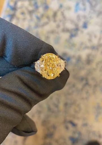 Emilio Jewelry GIA Certified 5.00 Carat Fancy Yellow Diamond Ring