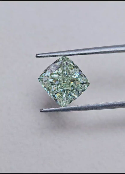 Emilio Jewelry Gia Certified 4.00 Carat Fancy Pure Green Diamond