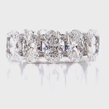 Emilio Jewelry .75 Carat Each Diamond GIA Certified Oval Eternity Ring