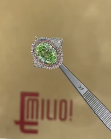 Emilio Jewelry GIA Certified 6.96 Carat Greenish Diamond Ring