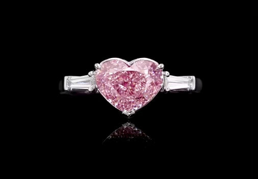 Emilio Jewelry Gia Certified 4.04 Carat Fancy Light Pink Heart Diamond Ring