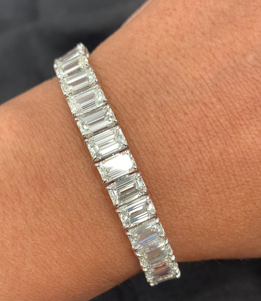 Emilio Jewelry Gia Certified 35.00 Carat Emerald Cut Diamond Bracelet