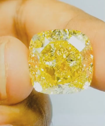 Emilio Jewelry GIA Certified Natural 27.00 Carat Fancy Intense Yellow Diamond