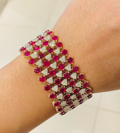 Emilio Jewelry Wide 44.00 Carat Ruby Bracelet