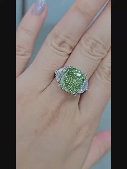 Emilio Jewelry 10.00 Carat Gia Certified Green Color Diamond Ring