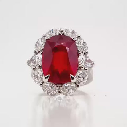 Emilio Jewelry Certified 10.00 Carat No Heat Pigeons Blood Museum Ruby Ring