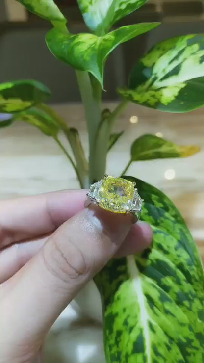 Emilio Jewelry GIA Certified 10.00 Carat Fancy Intense Yellow Diamond Ring