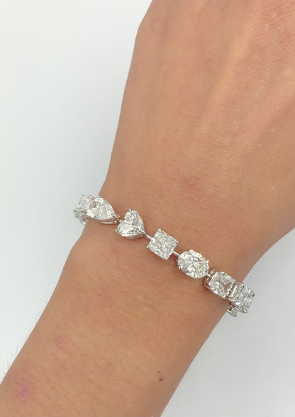 Emilio Jewelry Gia Certified 1.50 Carat Each Diamond Fancy Shape Bracelet