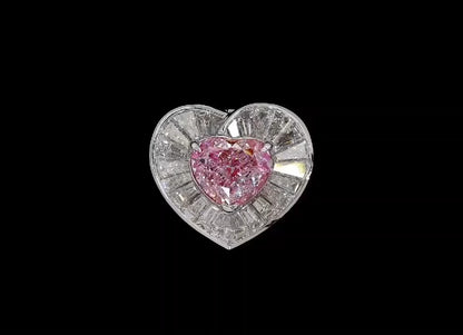 Emilio Jewelry GIA Certified 3.50 Carat Light Pink Diamond Heart Ring