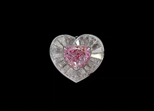 Emilio Jewelry GIA Certified 3.50 Carat Light Pink Diamond Heart Ring