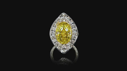 Emilio Jewelry Gia Certified 10.50 Carat Fancy Deep Yellow Diamond Ring