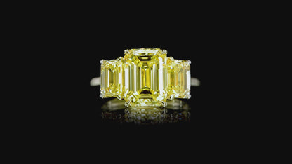 Emilio Jewelry Gia Certified 5.26 Carat Yellow Diamond Ring