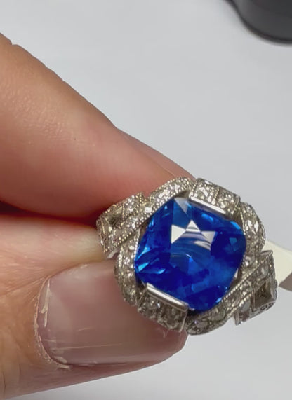 Emilio Jewelry AGL Certified Kashmir Sapphire Ring